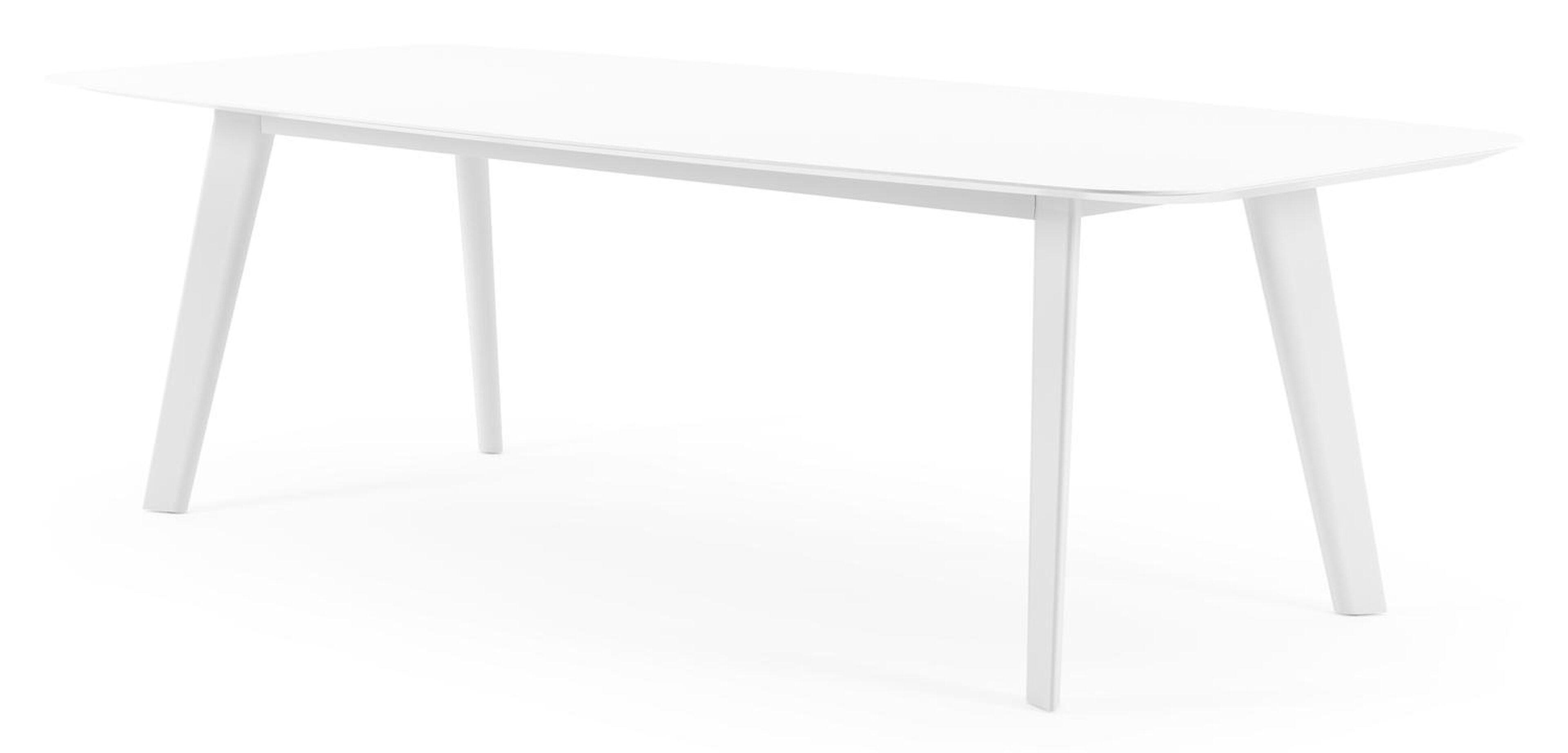 Table de jardin Lacrima en aluminium blanc et céramique pleine arctic white - Lg 255 x Larg. 115 x H 74 cm