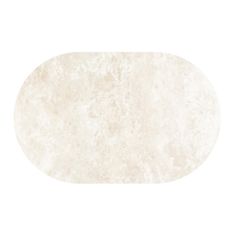 Table de jardin Teramo inclinable bombo en aluminium beige et céramique pleine Rapolano - Lg. 110 x Lrg. 70 x Haut. 74 cm