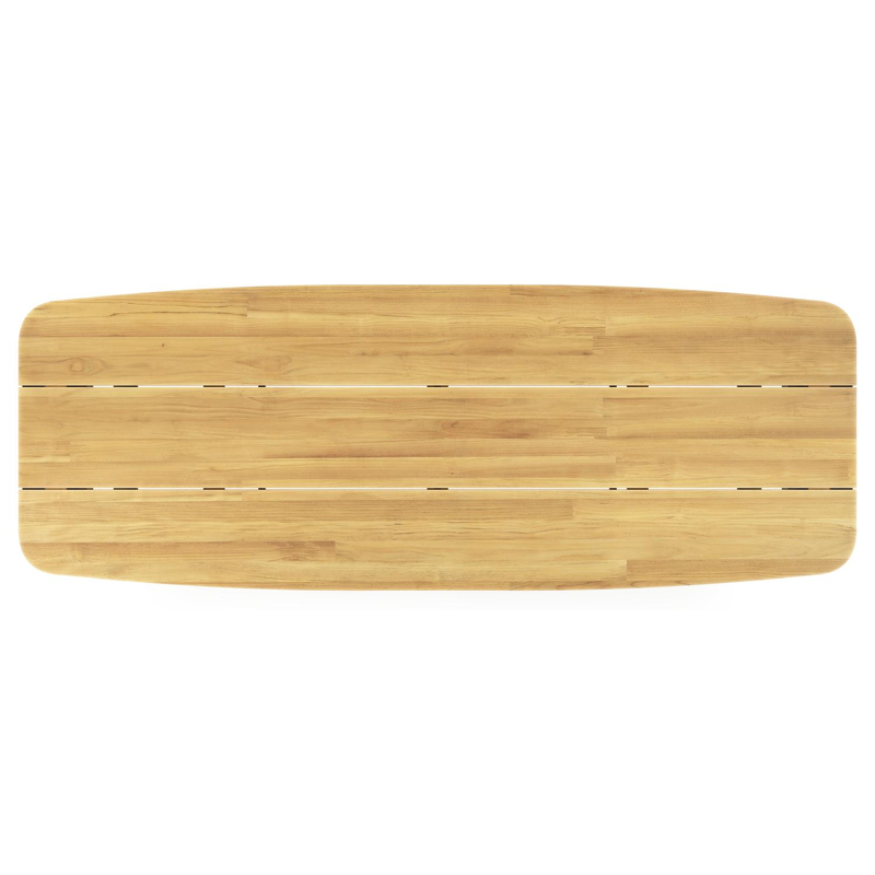 Pagino tuintafel bootvorm in aluminium en teak - L 315 x B 115 x H 73 cm