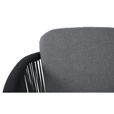 Orso tuinstoel in zwart aluminium en zwart rope