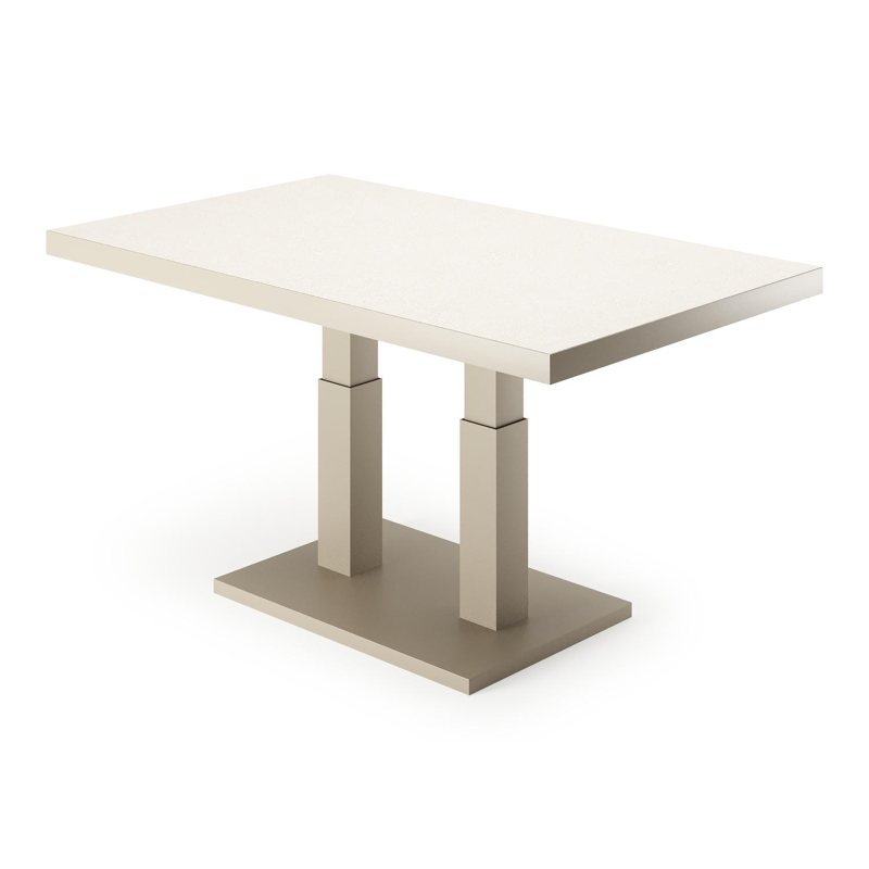 Veneto loungetafel in beige aluminium en sintered stone crema minerale - L 140 x B 85 x H 49/72 cm