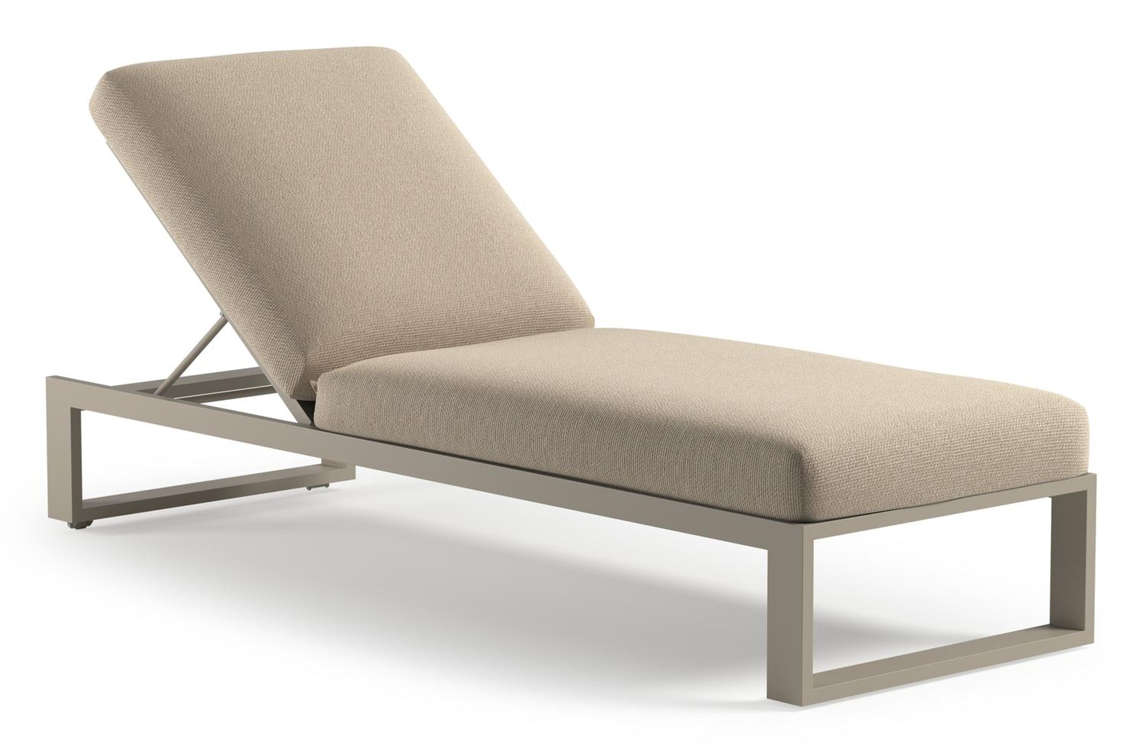 Verato verstelbaar ligbed in beige aluminium met althea chalk all weather cosytica