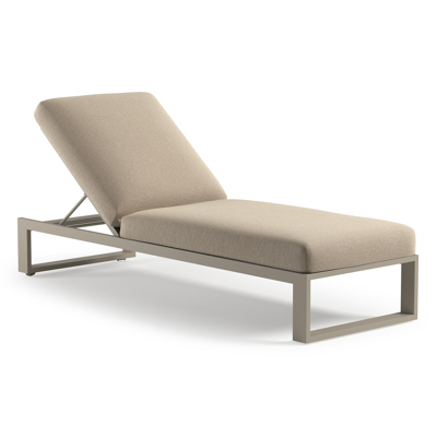 Verato verstelbaar ligbed in beige aluminium met althea chalk all weather cosytica