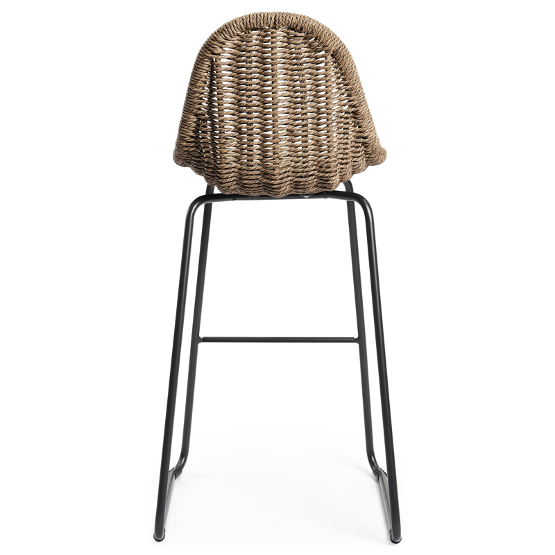 Pagino tuinstoel in wit aluminium en koffie wicker