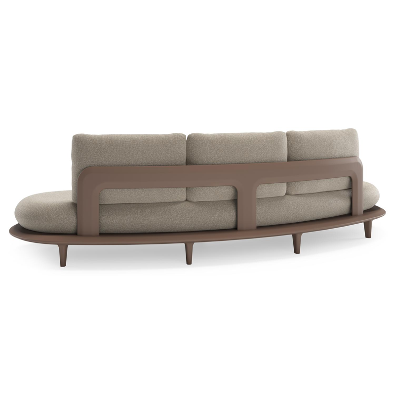Bomero loungeset in taupe aluminium met marbella ecru all weather cosytica kussen