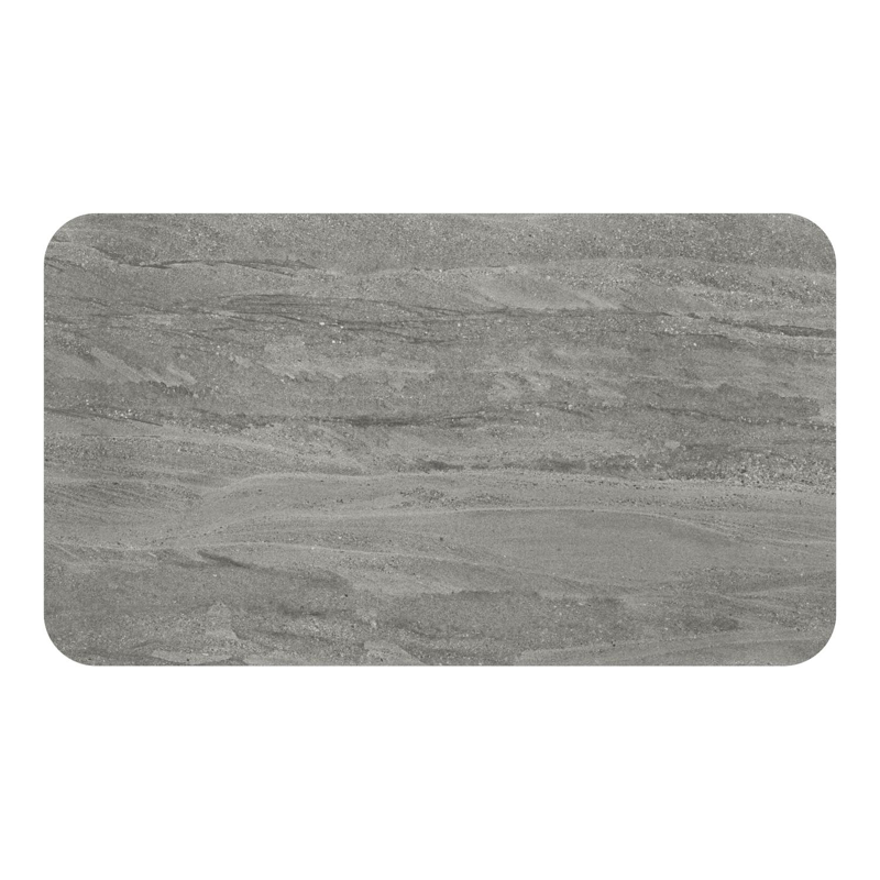 Orso tuintafel rechthoekig afgerond in wit aluminium en volkeramiek Aspen Grey - L 140 x B 80 x H 74.5 cm