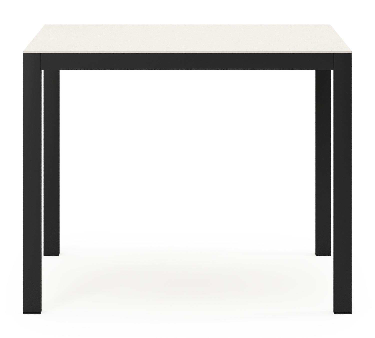 Feltro ensemble de jardin carré en aluminium noir en sintered stone crema minerale avec 4 chaises de jardin Calobra