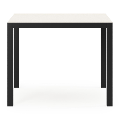 Feltro vierkante tuinset in zwart aluminium en sintered stone crema minerale met 4 Artena tuinstoelen