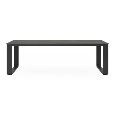 Table de jardin Atessa en aluminium noir et céramique pleine black obsession - Lg 240 x Larg, 100 x H 75 cm