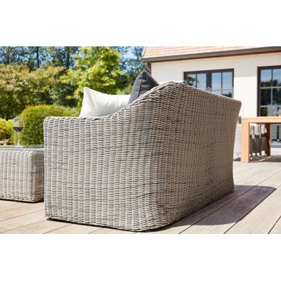 Borello loungezetelbank 3-zit in grijs wicker en grijs wicker met grijs weather+ softtouch kussen
