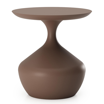 Table d'appoint Bomero en aluminium taupe - Diam. 48 x Haut. 51 cm