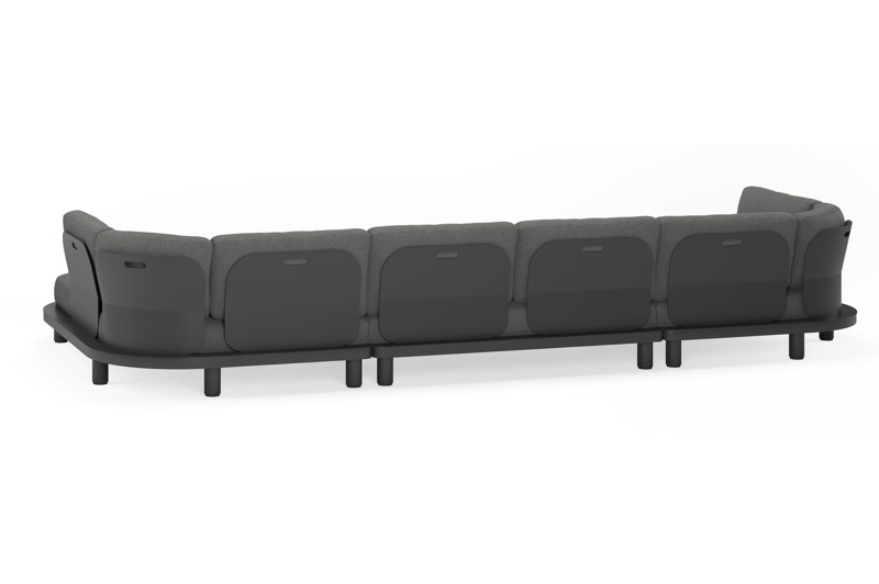 Donato loungehoek in zwart aluminium en met zori sake all weather sunbrella® luxe kussens