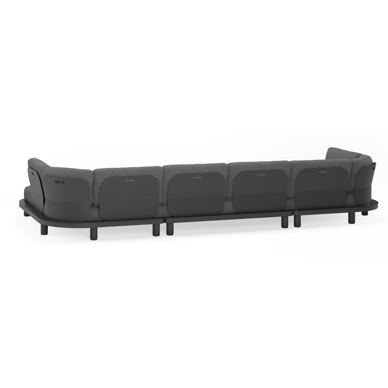 Donato loungehoek in zwart aluminium en met zori sake all weather sunbrella® luxe kussens