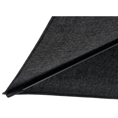 Parasol pendant Rufina en aluminium noir avec toile de parasol en all weather sunbrella® luxe chartres sooty - Larg1 400 x Larg2 300 cm (sans pied de parasol)