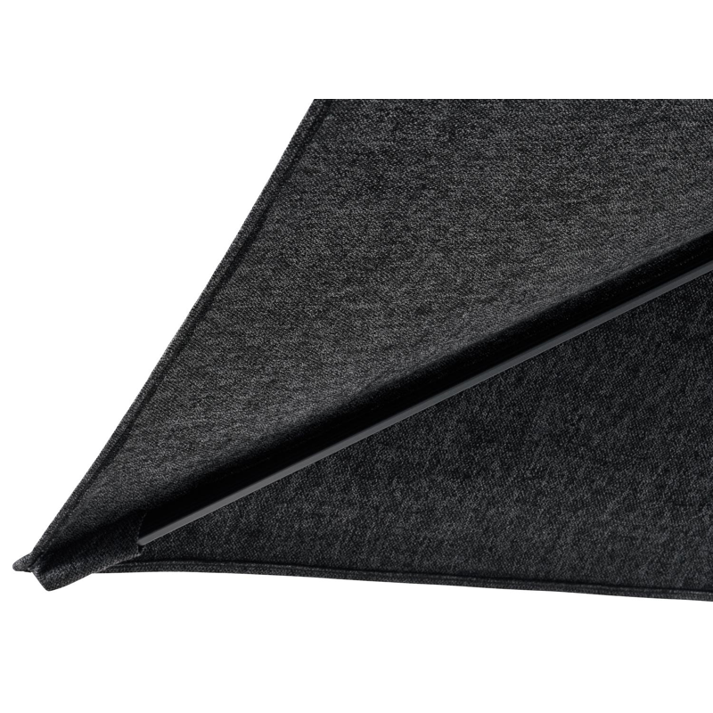 Parasol pendant Rufina en aluminium noir avec toile de parasol en all weather sunbrella® luxe chartres sooty - Larg1 400 x Larg2 300 cm (sans pied de parasol)