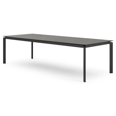 Cirello tuintafel in zwart aluminium en volkeramiek calatorao - L 280 x B 110 x H 75 cm