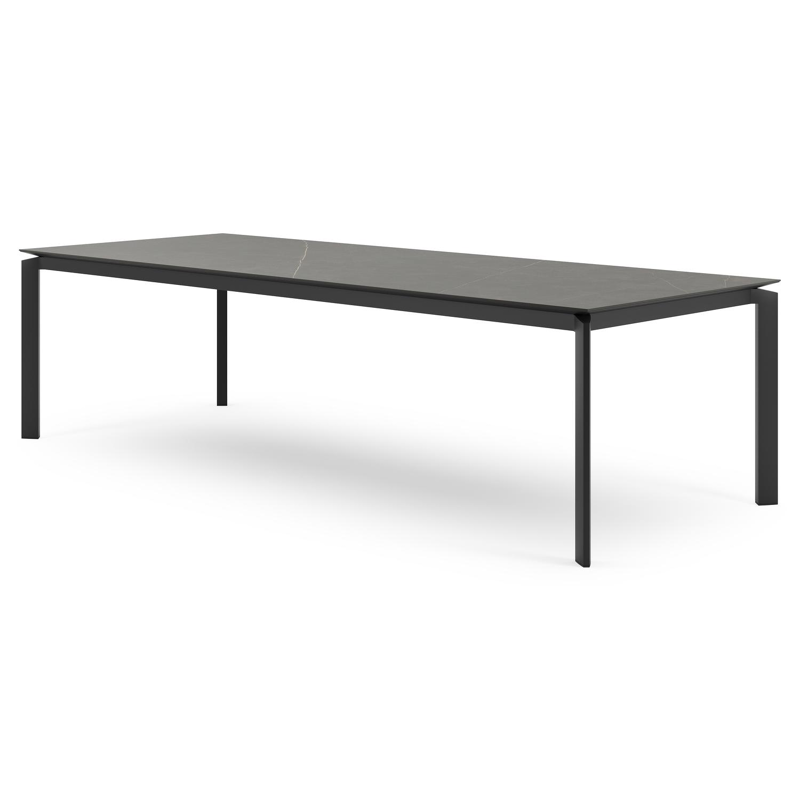 Table de jardin Cirello en aluminium noir et céramique pleine calatorao - Lg 280 x Larg. 110 x H 75 cm