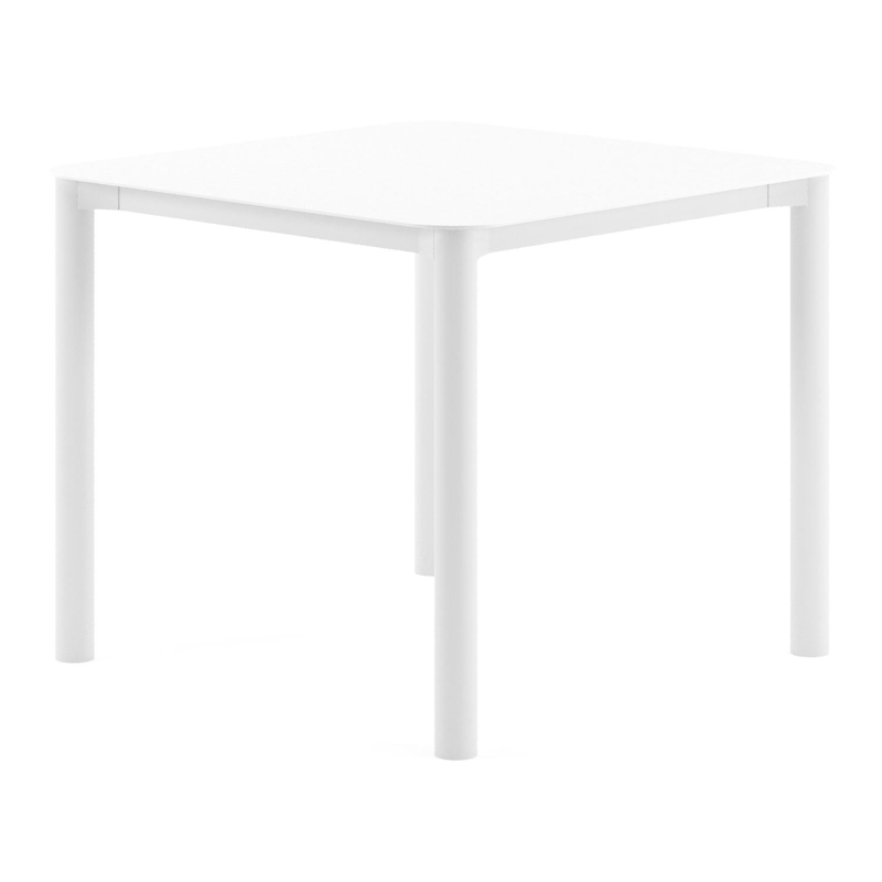 Orso tuintafel rechthoekig afgerond in wit aluminium en volkeramiek Arctic White - L 90 x B 90 x H 74.5 cm