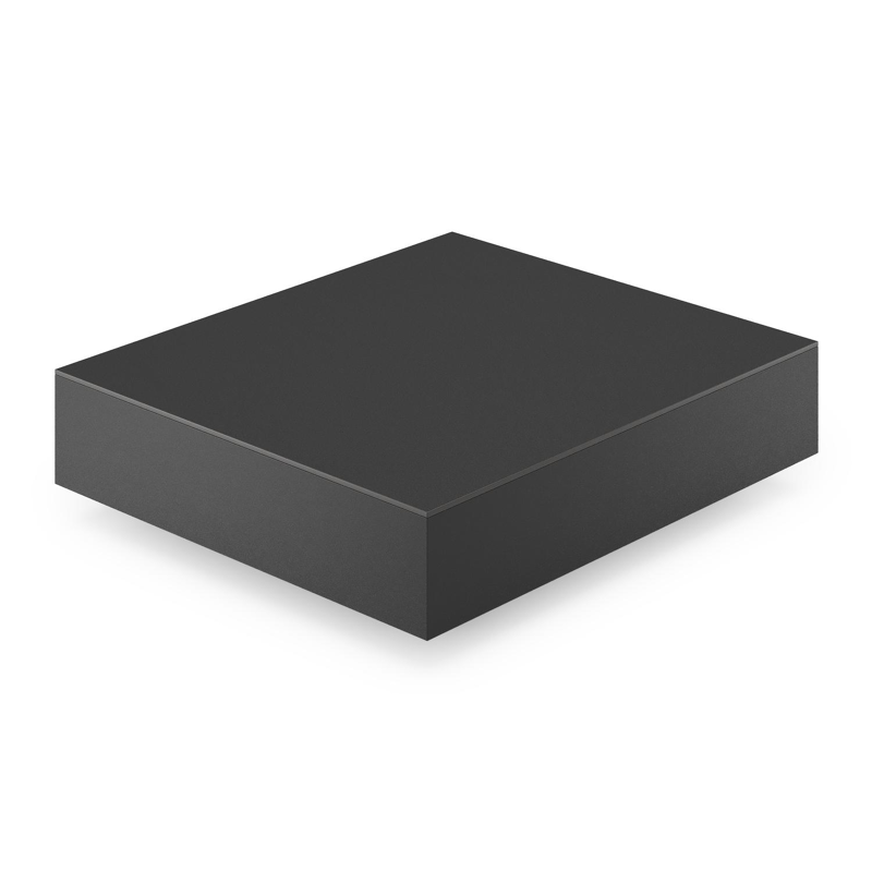 Table basse Como en aluminium noir et céramique pleine nero black - Lg. 70 x Lrg. 80 x Haut. 20 cm