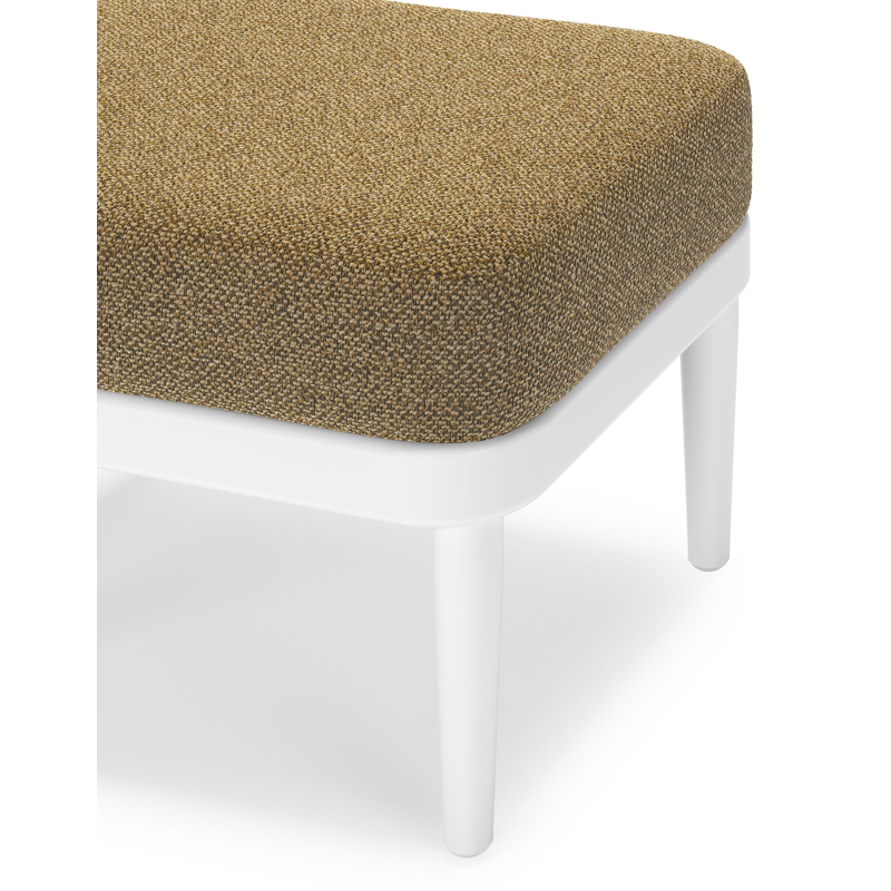 Pouf Orso en aluminium blanc et coussins en all weather cosytica Madagascar Walnut