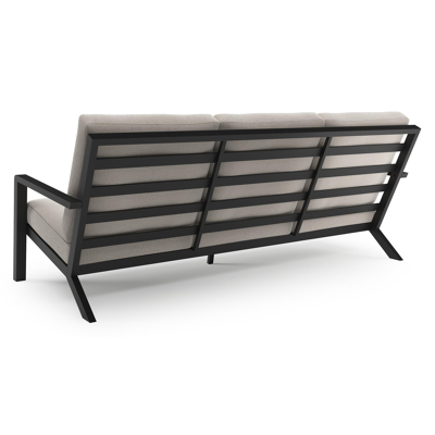 Nelas loungebank in zwart aluminium met beige kussen