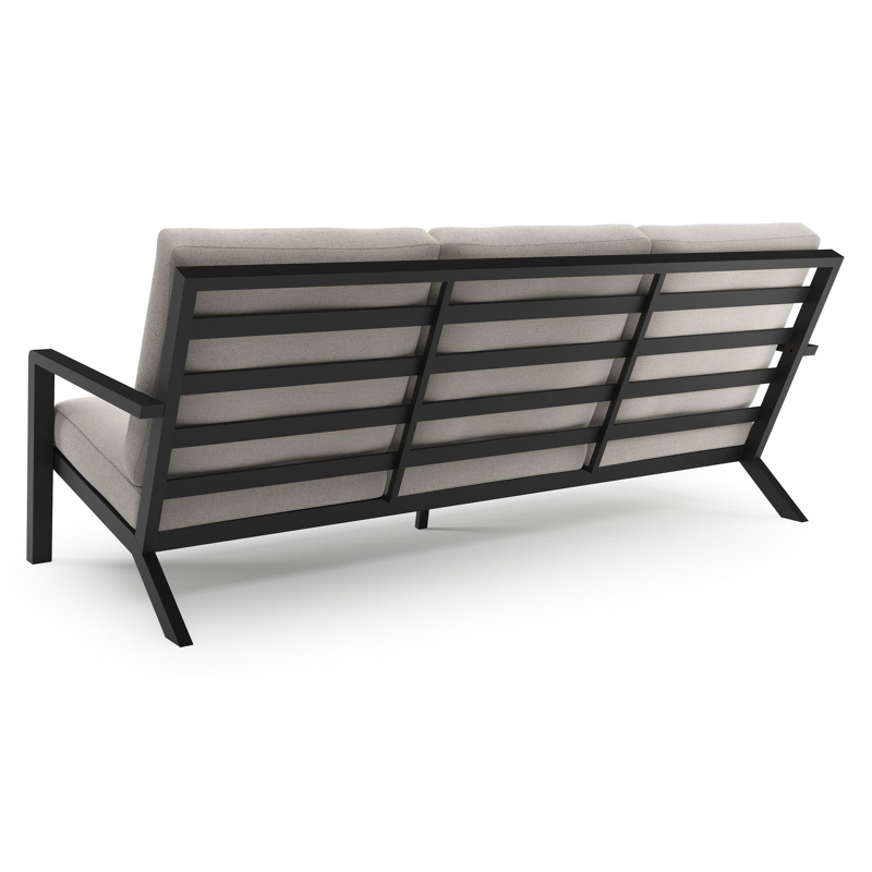 Nelas loungebank in zwart aluminium met beige kussen