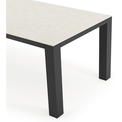 Table de jardin Nano en aluminium noir et céramique pleine shilin - Lg 240 x Larg. 100 x H 75 cm