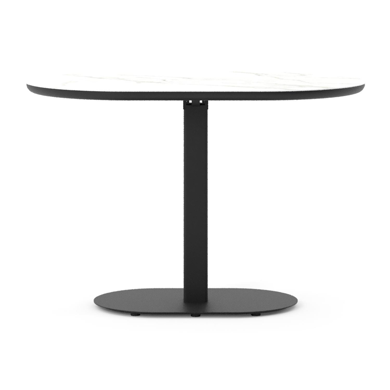 Teramo kantelbare tuintafel bombo in zwart aluminium en volkeramiek Calacatta - L 110 x B 70 x H 74 cm
