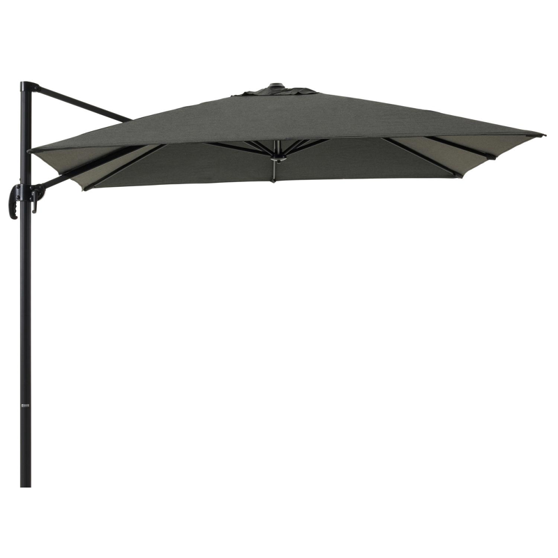 Calpe zweefparasol in zwart aluminium met zwart weather+ softtouch parasoldoek - L1 270 x L2 270 cm (zonder voet)