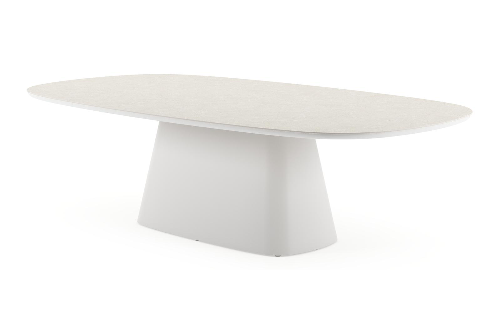 Amico tuintafel bombo xl in wit aluminium en volkeramiek Shilin - L 270 x B 148 x H 73.5 cm