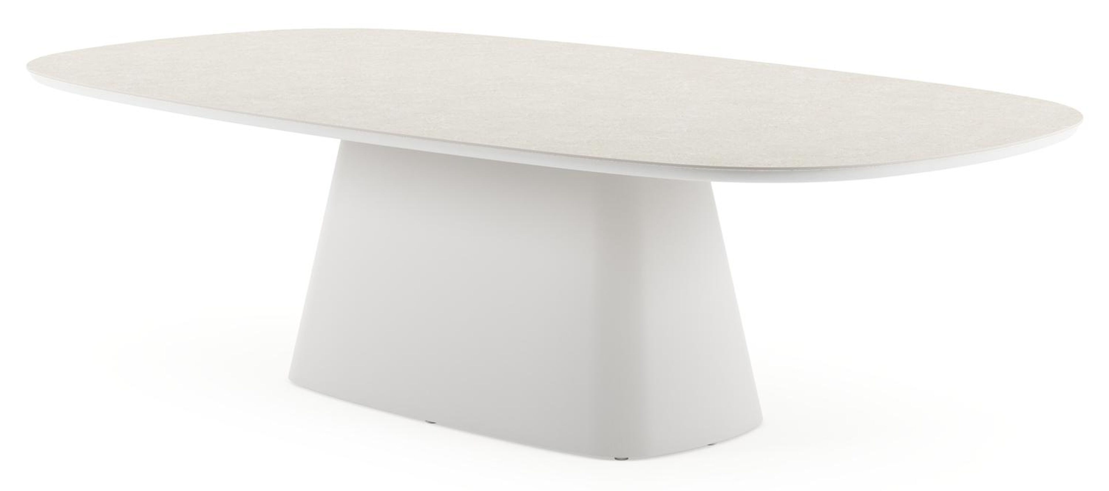 Amico tuintafel bombo xl in wit aluminium en volkeramiek Shilin - L 270 x B 148 x H 73.5 cm