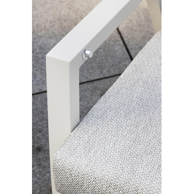 Avila loungestoel 1-zit + poef in beige aluminium met twilight granite weather+ softtouch kussen