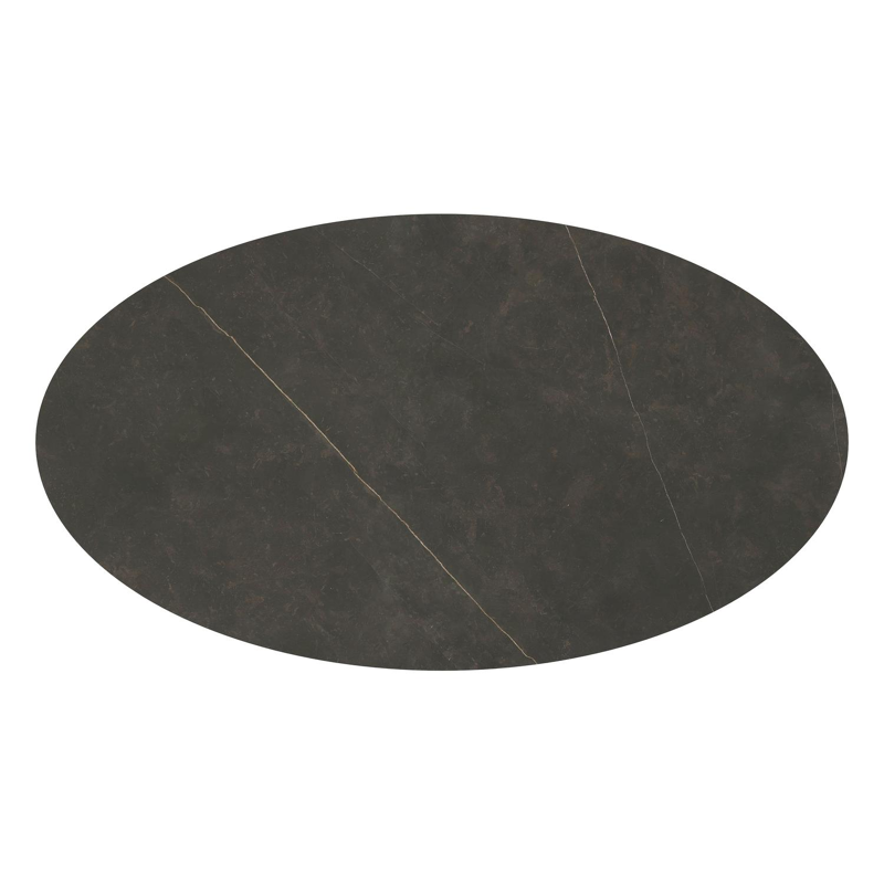 Fano tuintafel in zwart aluminium en volkeramiek calatorao - L 240 x B 135 x H 75 cm