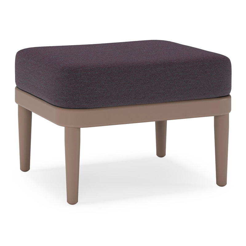 Pouf Orso en aluminium taupe et coussins en all weather sunbrella® luxe Tundra Red
