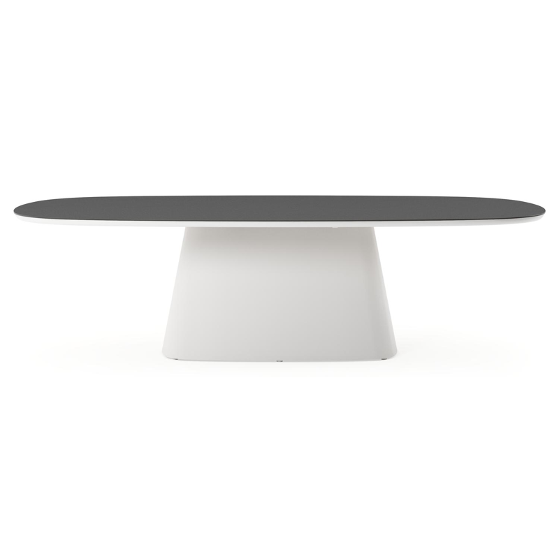 Amico tuintafel bombo xl in wit aluminium en volkeramiek Nero Black - L 270 x B 148 x H 73.5 cm