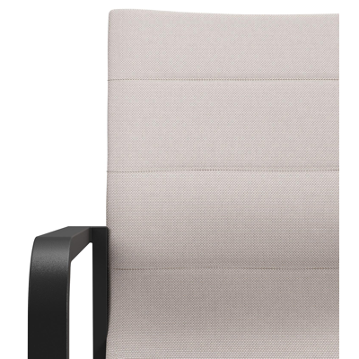 Como stapelbare tuinstoel in zwart aluminium en beige luxe textilene