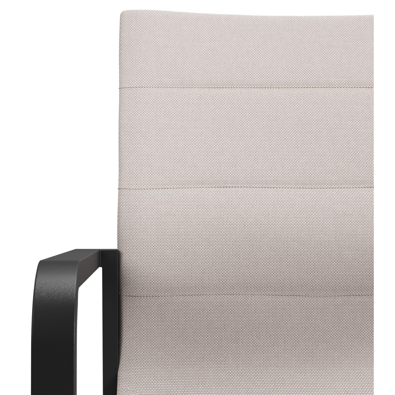 Como stapelbare tuinstoel in zwart aluminium en beige luxe textilene