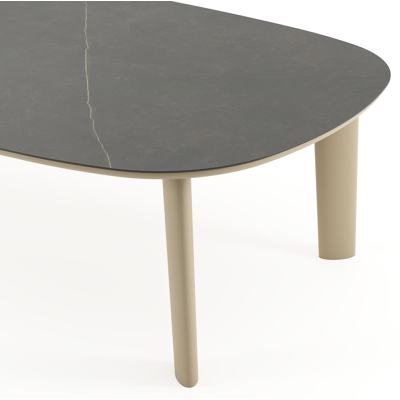 Amico tuintafel bombo xl in beige aluminium en volkeramiek Calatorao - L 270 x B 148 x H 73.5 cm