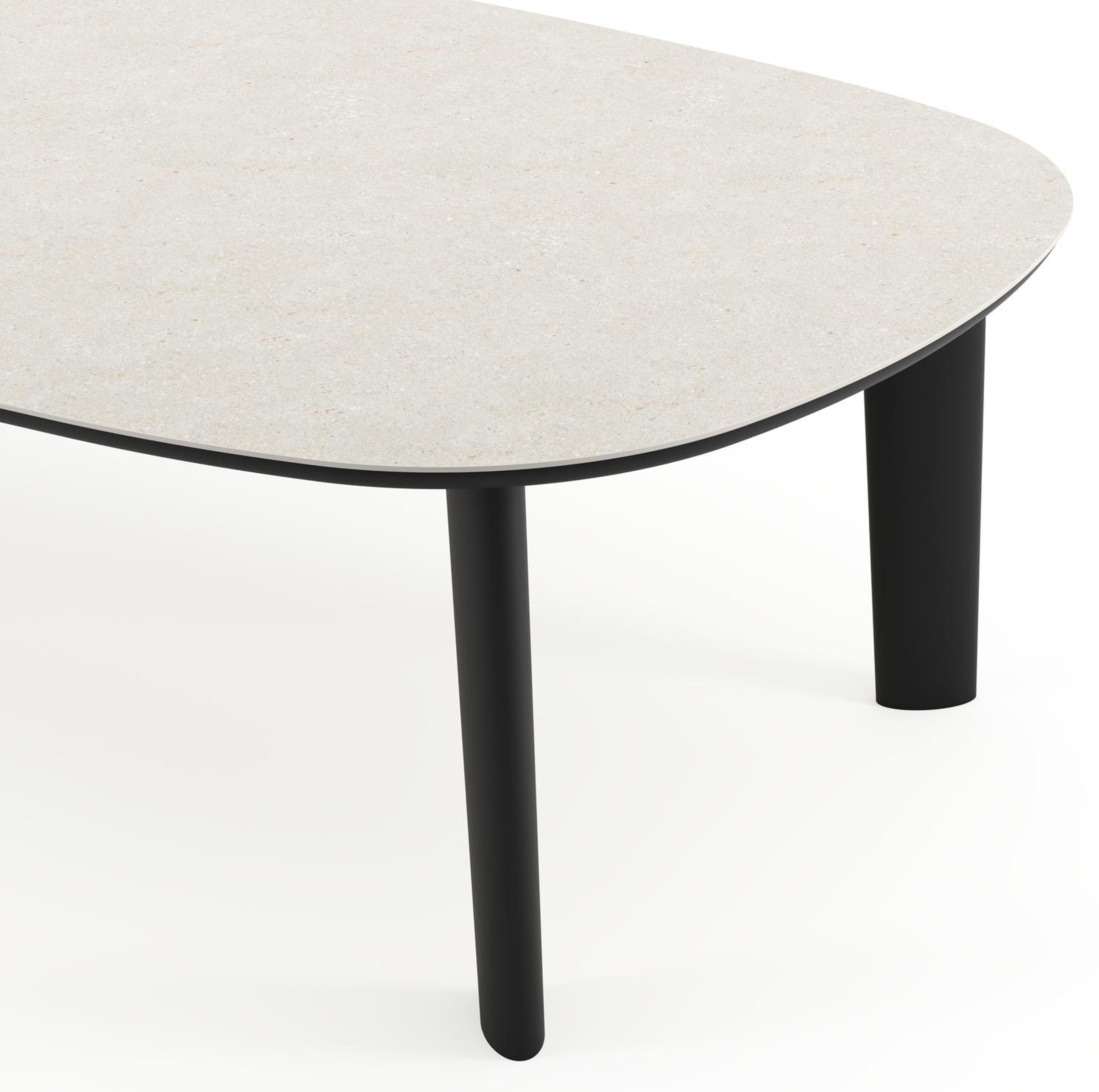 Amico tuintafel bombo xl in zwart aluminium en volkeramiek Shilin - L 270 x B 148 x H 73.5 cm