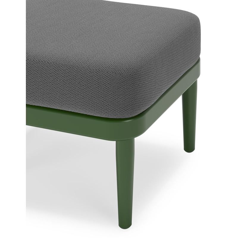 Orso poef in groen aluminium met Lopi Shadow all weather sunbrella® luxe kussen