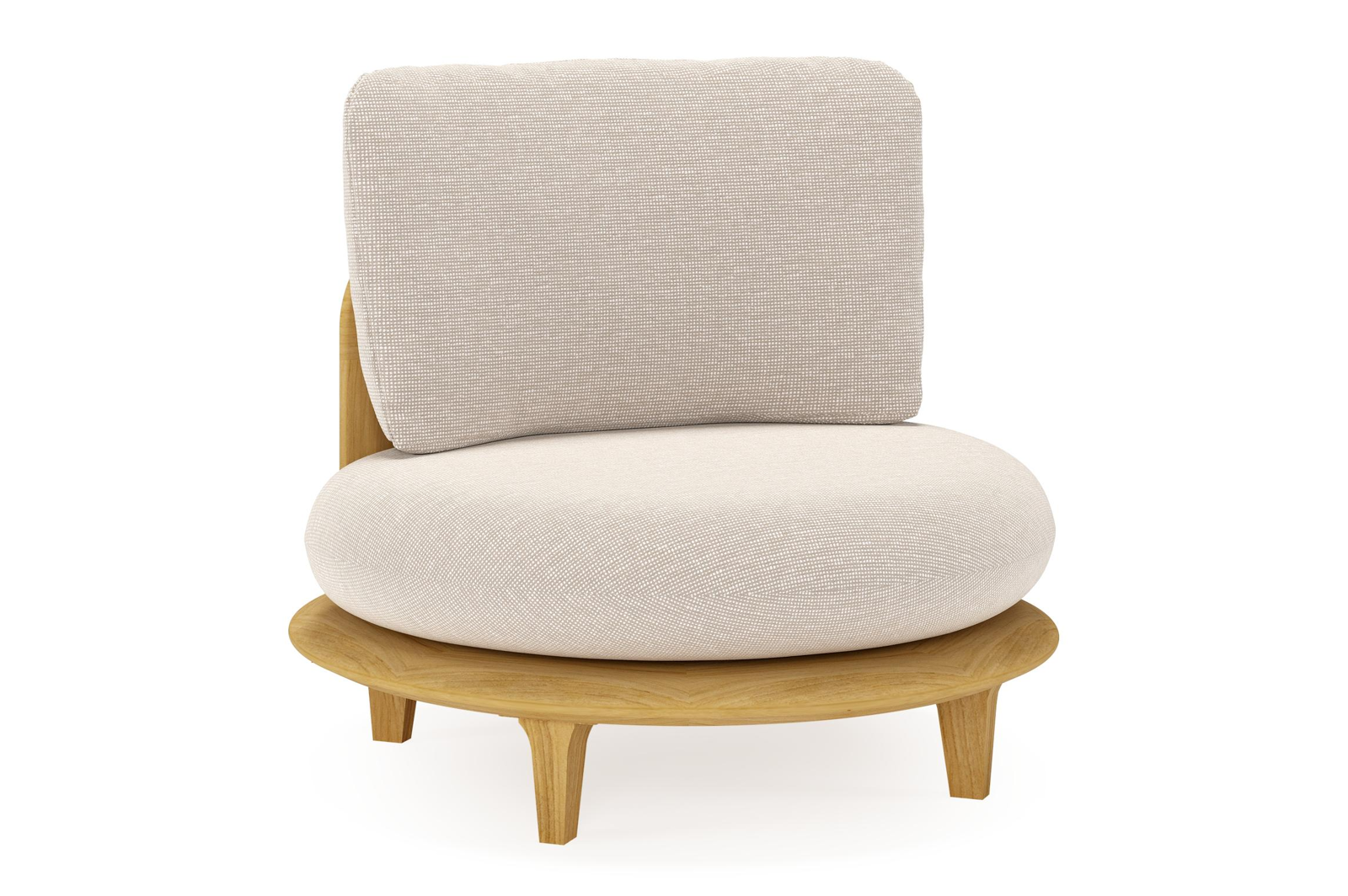 Bomero loungestoel in teak met slow farafra all weather sunbrella® luxe kussen