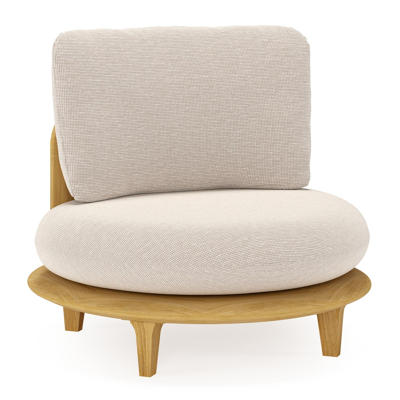 Fauteuil de jardin Bomero en teck et coussins en all weather sunbrella® luxe slow farafra