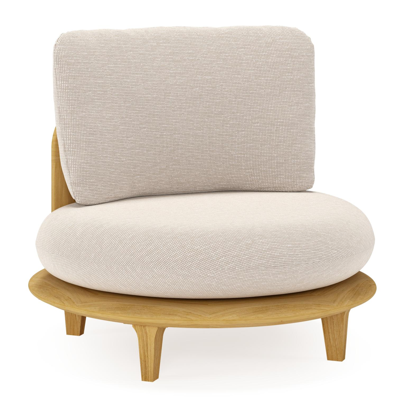 Bomero loungestoel in teak met slow farafra all weather sunbrella® luxe kussen