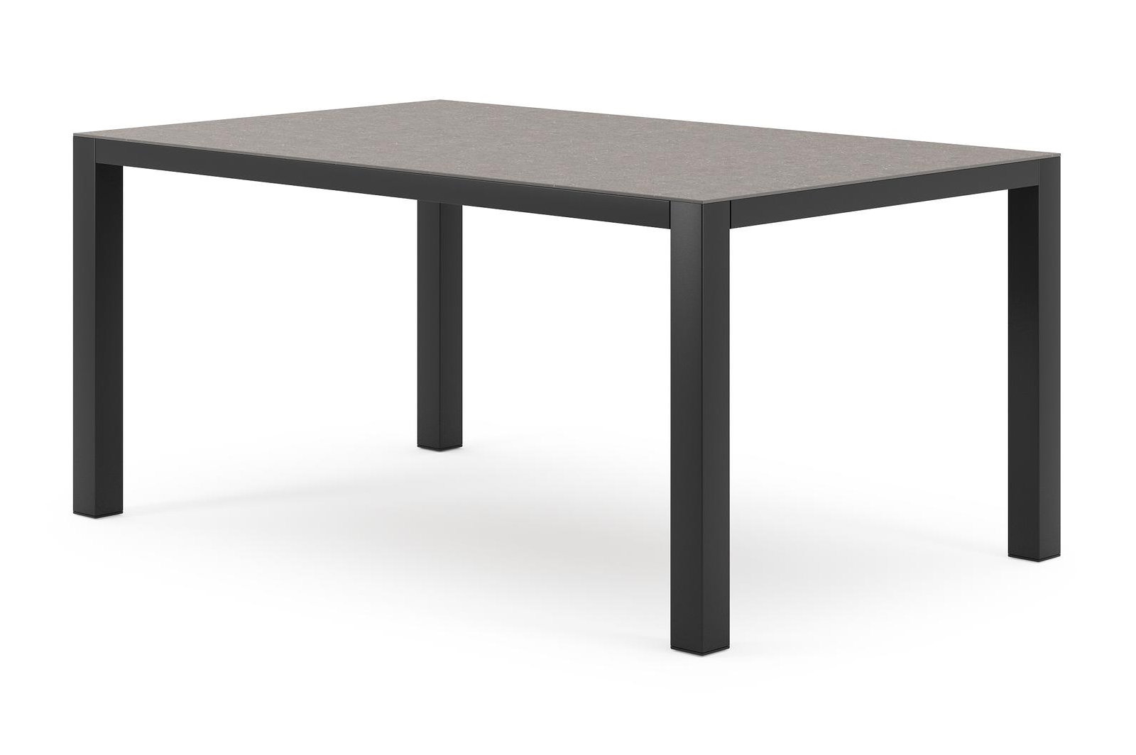 Como tuintafel rechthoekig in zwart aluminium en volkeramiek wulong - L 160 x B 100 x H 75 cm