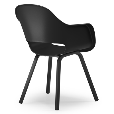 Artena tuinstoel in zwart aluminium en zwart kunststof