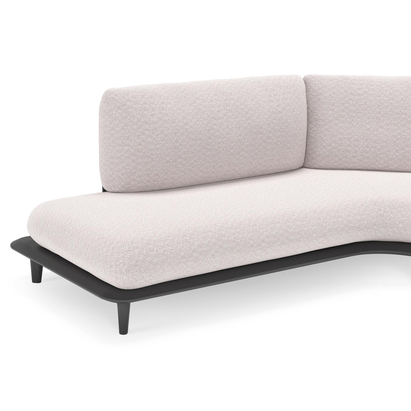 Bomero loungehoek in zwart aluminium met wander gobi all weather sunbrella® luxe kussen