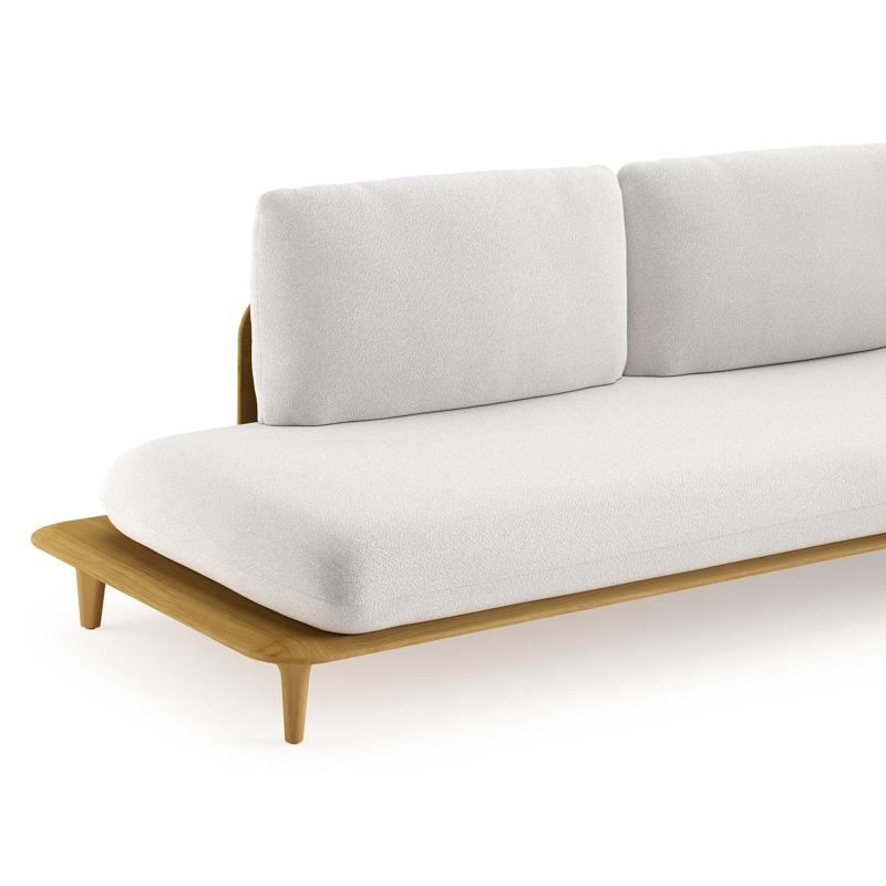 Bomero loungehoek in teak met soul optik all weather solica kussen