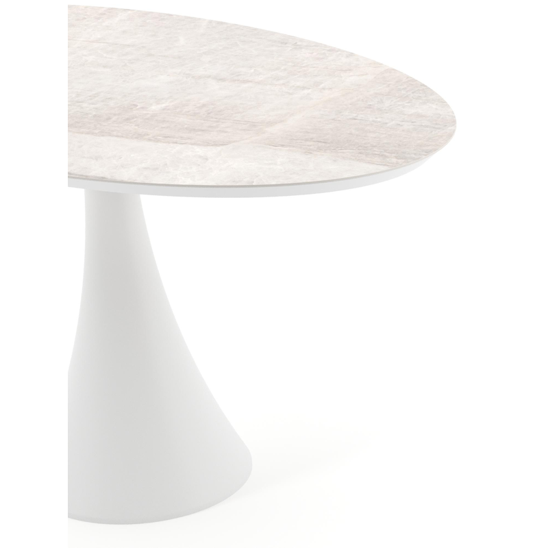 Fano tuintafel ovaal in wit aluminium en volkeramiek Taj Mahal - L 140 x B 80 x H 74.5 cm
