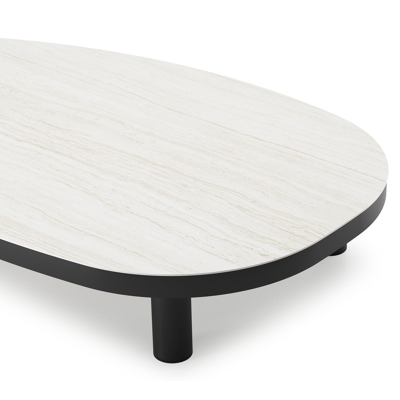 Donato loungetafel in zwart aluminium en volkeramiek calista - L 151 x B 90 x H 25 cm