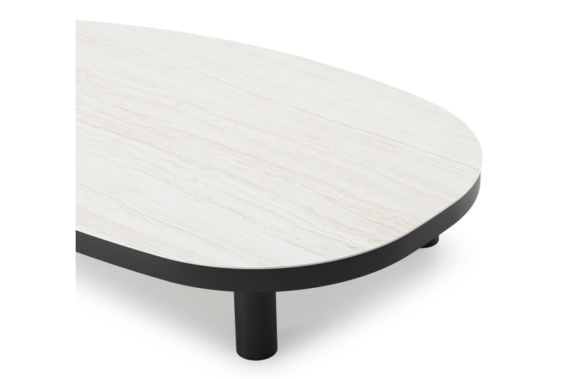 Donato loungetafel in zwart aluminium en volkeramiek calista - L 151 x B 90 x H 25 cm